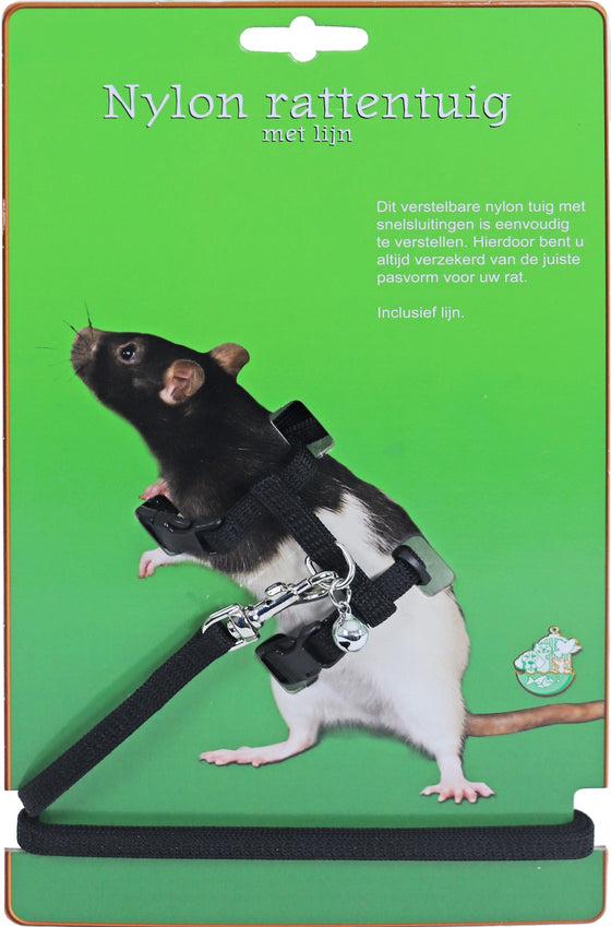Boon rattentuig met lijn, zwart.