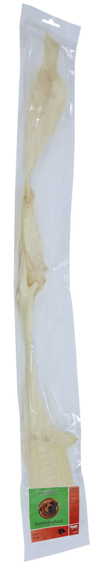 Boon Natuurlijke Snack rund, runderkophuid wit, zak a 70 cm.