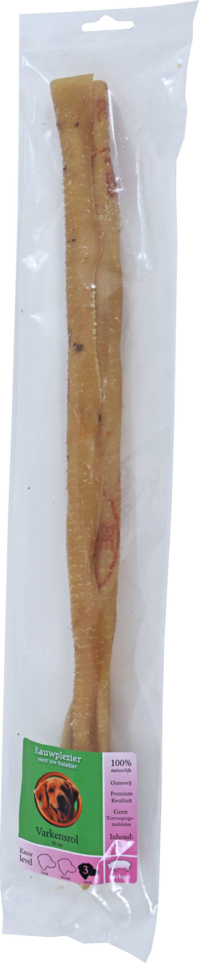 Boon Natuurlijke Snack varken, varkensrol 50 cm, zak 1 stuk.