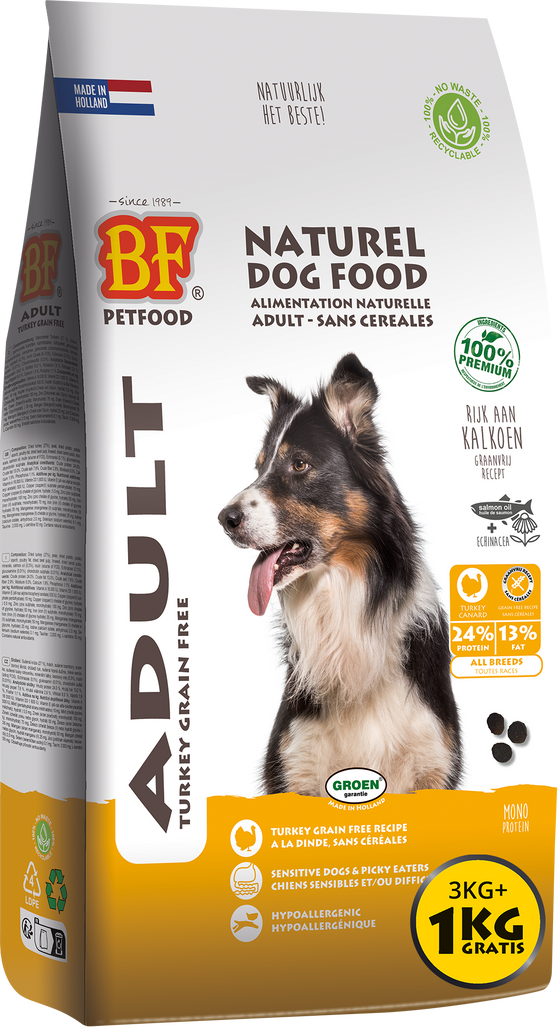 BF Petfood® Adult Kalkoen Graanvrij – 3 kg