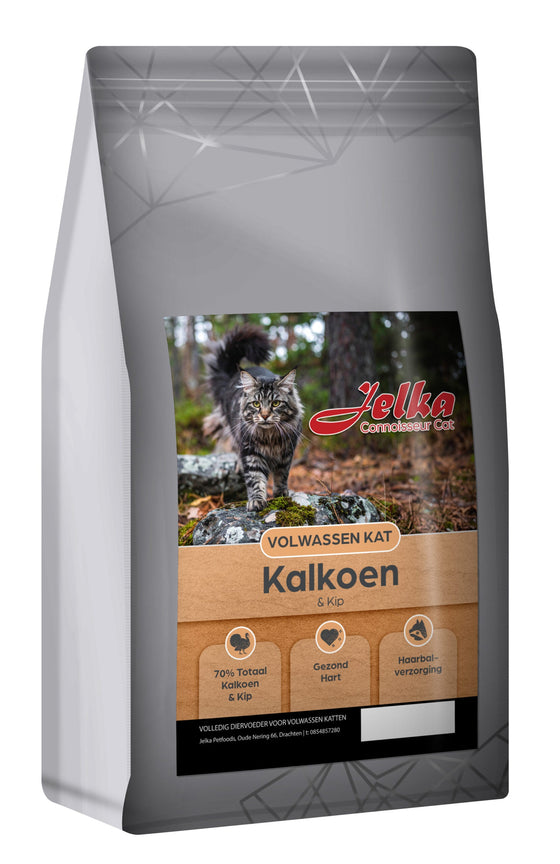 Jelka Connoisseur Volwassen Kat – 70% Kalkoen & Kip Graanvrij – 300 GR