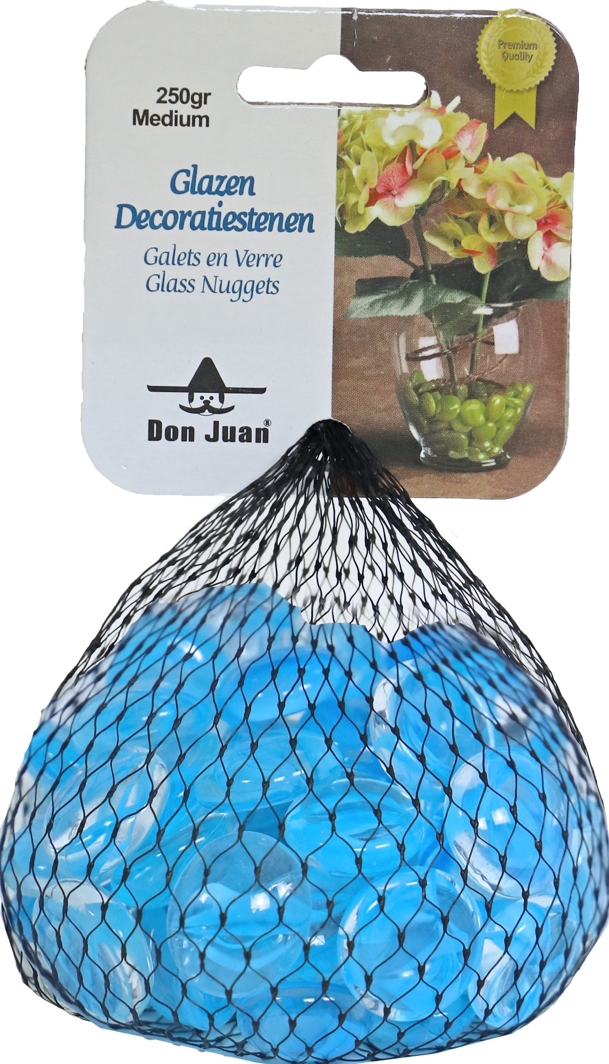 Boon Aqua Deco cats eyes lichtblauw, zak a 250 gram.