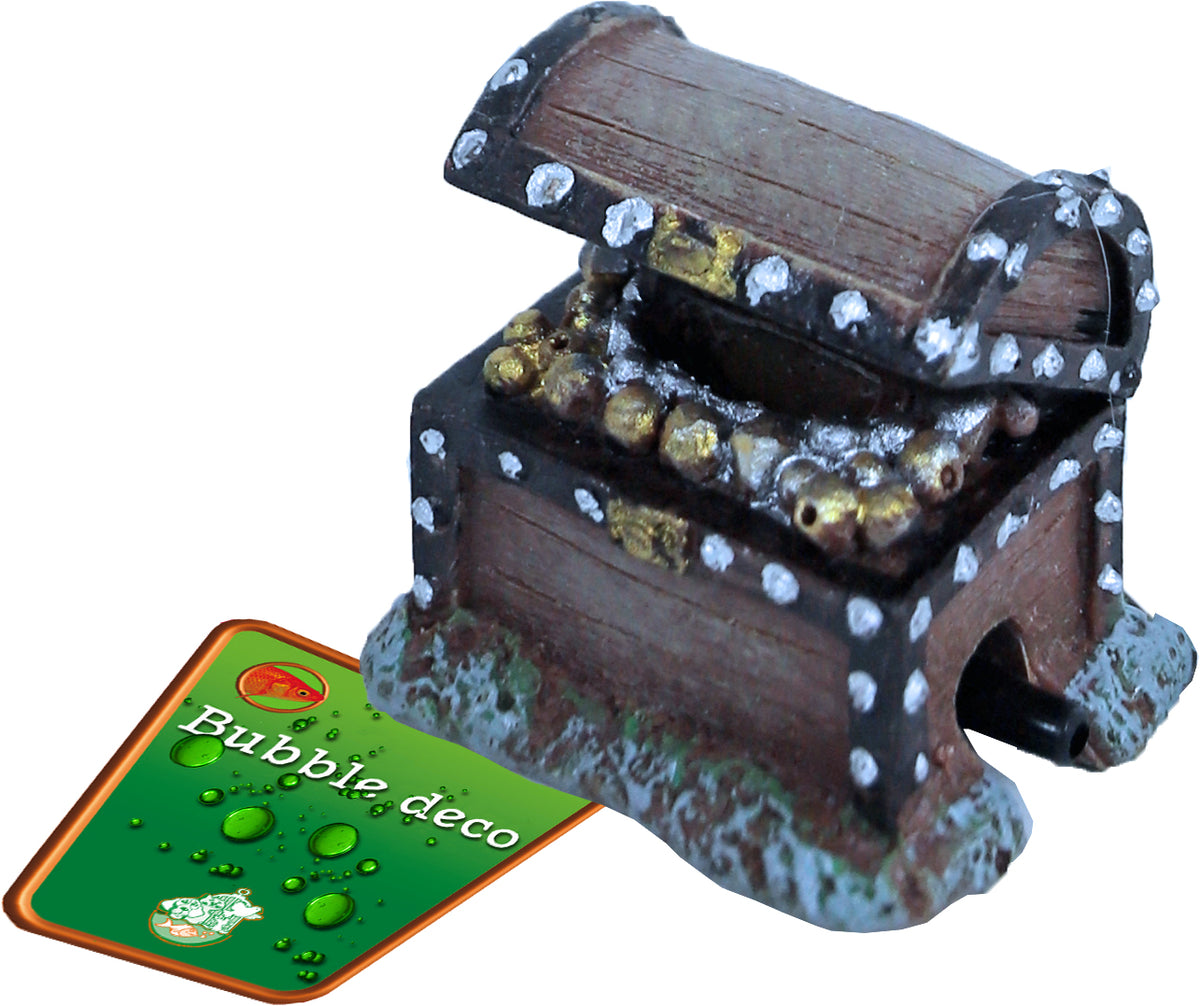 Boon Aqua Deco ornament bubbel polyresin schatkist met uitstromer, 5 cm.