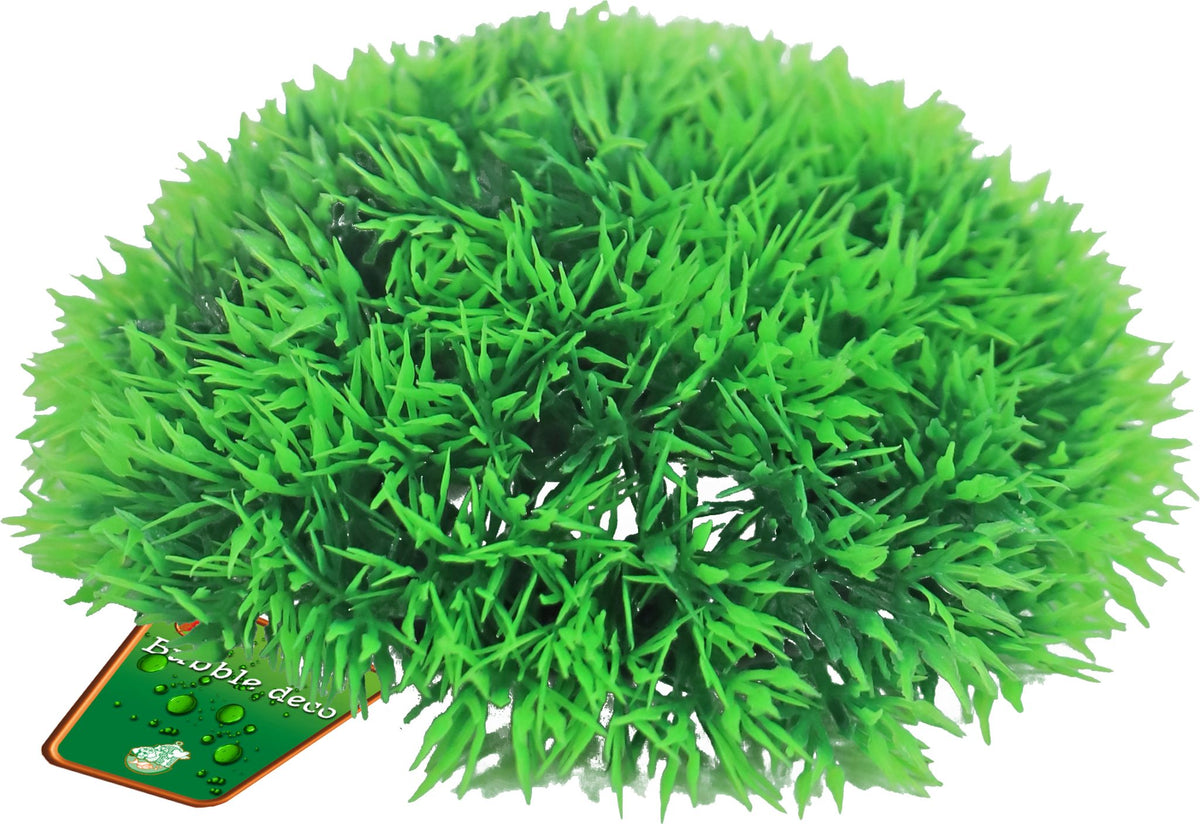 Boon Aqua Deco ornament bubbel Green Moss plant ronde bol met uitstromer, 14×6 cm.