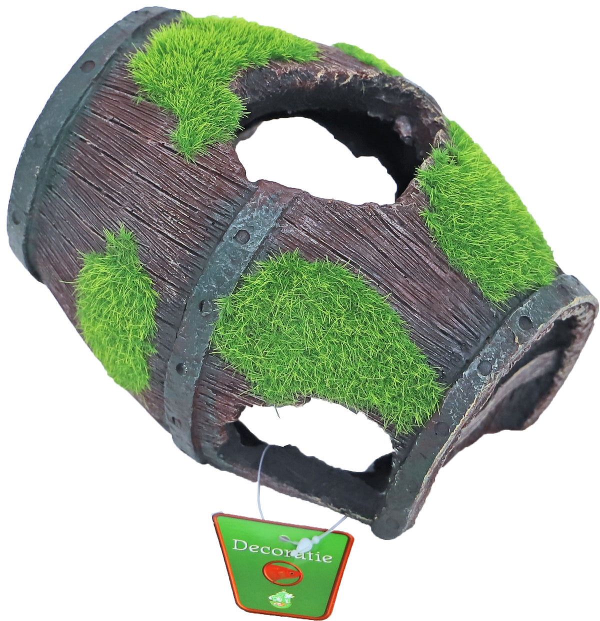 Boon Aqua Deco ornament ton met gaten en mos, 16×11.5 cm.