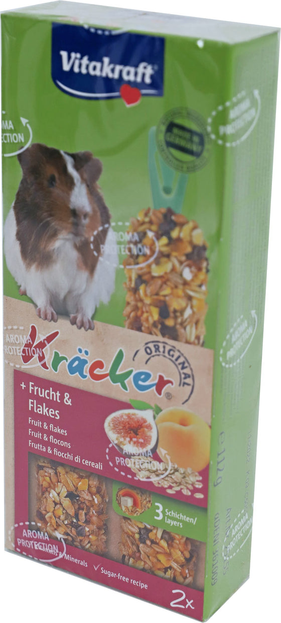 Vitakraft knaagdier fruit/flakes-kräcker cavia, 2in1.