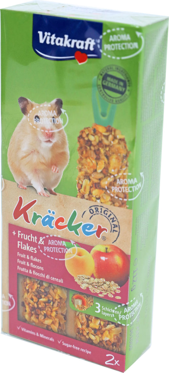 Vitakraft knaagdier fruit/flakes-kräcker hamster, 2in1.