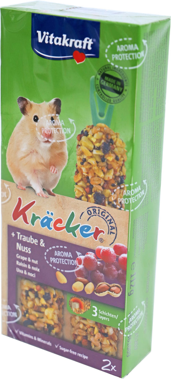 Vitakraft knaagdier druif/noot-kräcker hamster, 2in1.