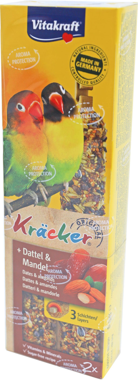 Vitakraft dadel/amandel-kräcker agaporniden, 2in1.