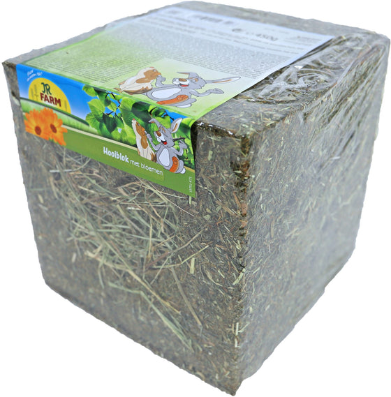 JR Farm knaagdier hooiblok met bloemen, 450 gram. 19740