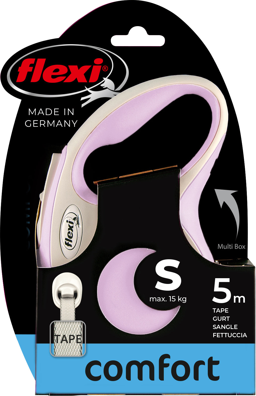 flexi rollijn NEW COMFORT tape S rose, 5 meter.