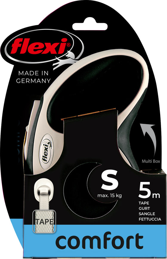 flexi rollijn NEW COMFORT tape S zwart, 5 meter.