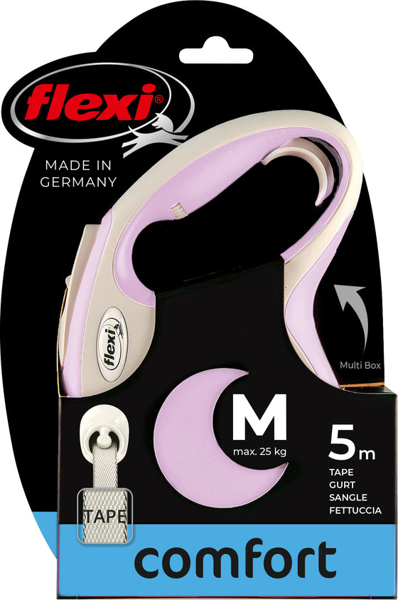 flexi rollijn NEW COMFORT tape M rose, 5 meter.