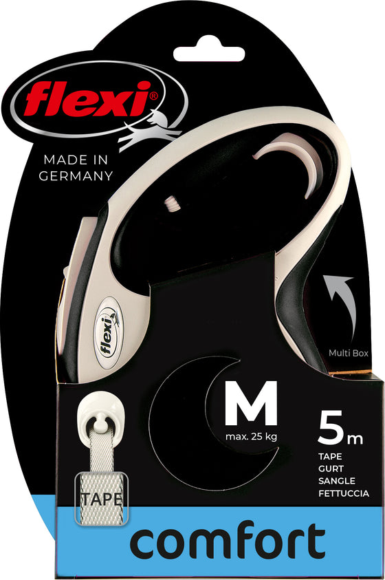 flexi rollijn NEW COMFORT tape M zwart, 5 meter.