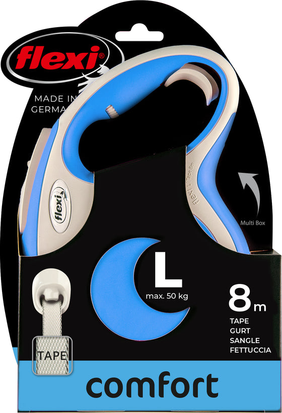 flexi rollijn NEW COMFORT tape L blauw, 8 meter.