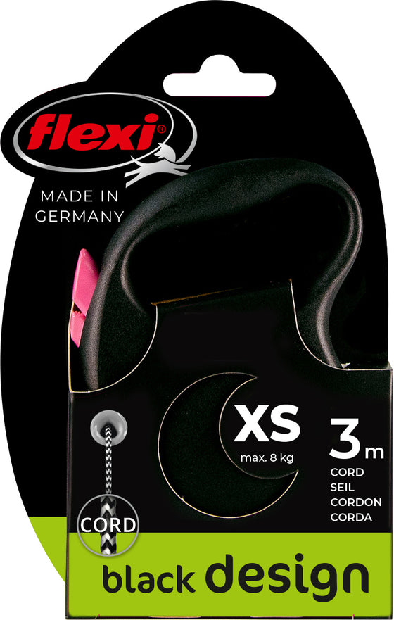 flexi rollijn BLACK DESIGN cord XS roze, 3 meter.