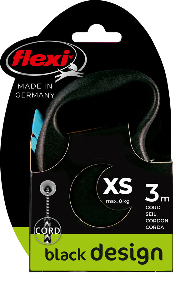 flexi rollijn BLACK DESIGN cord XS blauw, 3 meter.