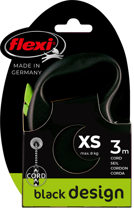 flexi rollijn BLACK DESIGN cord XS groen, 3 meter.