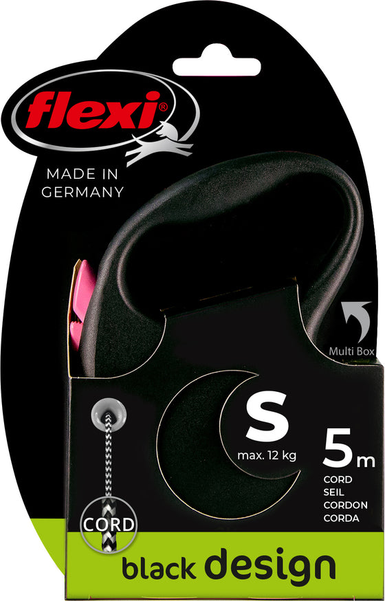 flexi rollijn BLACK DESIGN cord S roze, 5 meter.