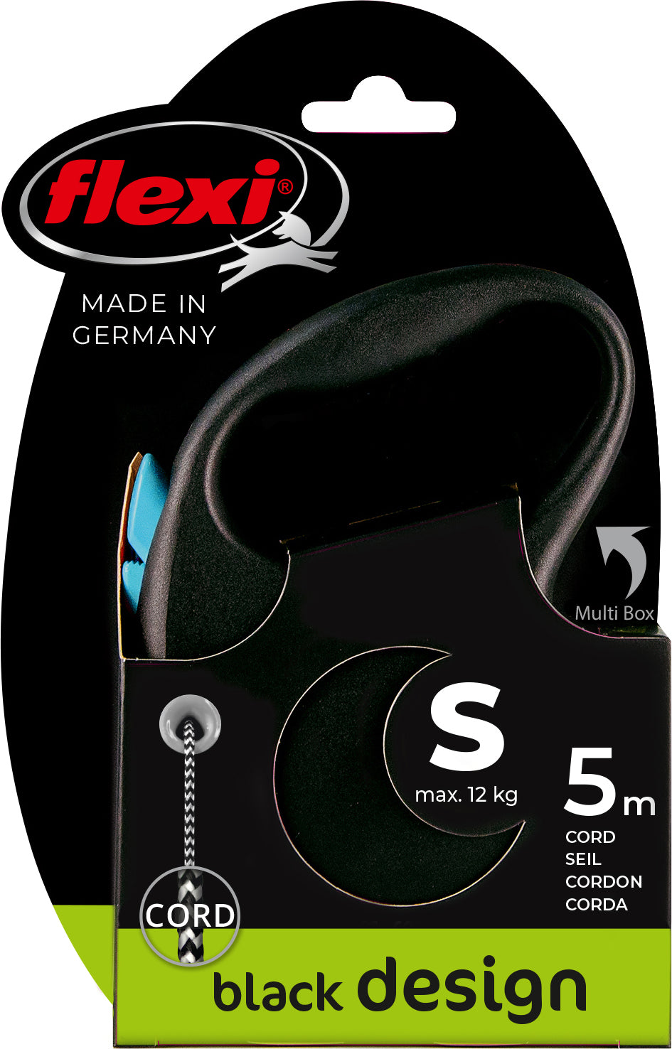 flexi rollijn BLACK DESIGN cord S blauw, 5 meter.