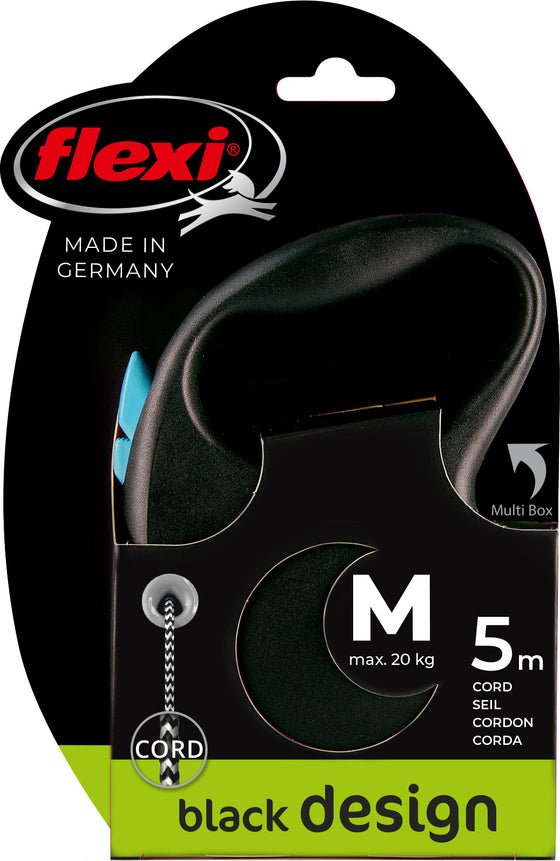 flexi rollijn BLACK DESIGN cord M blauw, 5 meter.