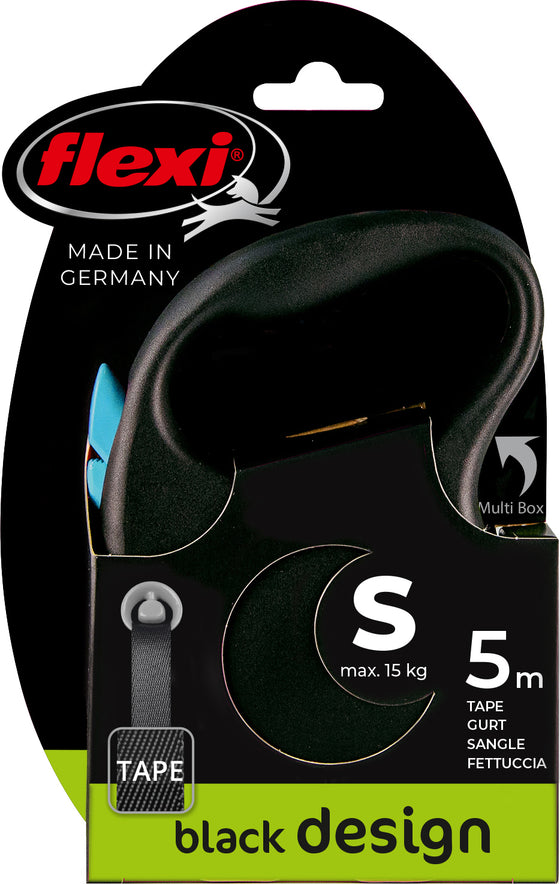 flexi rollijn BLACK DESIGN tape S blauw, 5 meter.