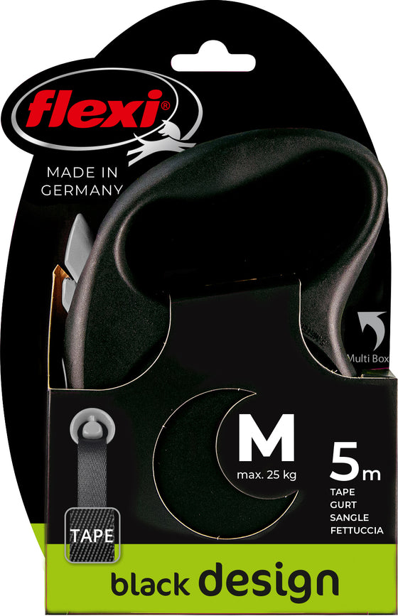 flexi rollijn BLACK DESIGN tape M grijs, 5 meter.