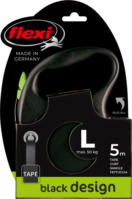 flexi rollijn BLACK DESIGN tape L groen, 5 meter.