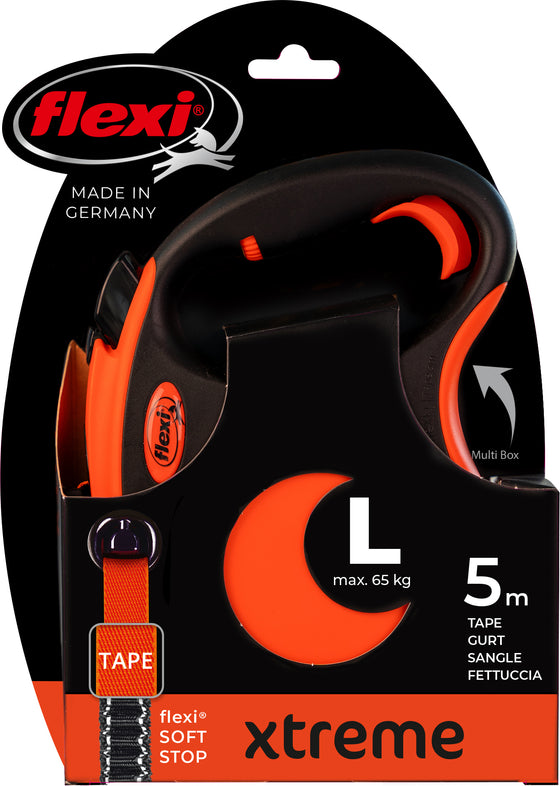 flexi rollijn XTREME tape L orange, 5 meter.