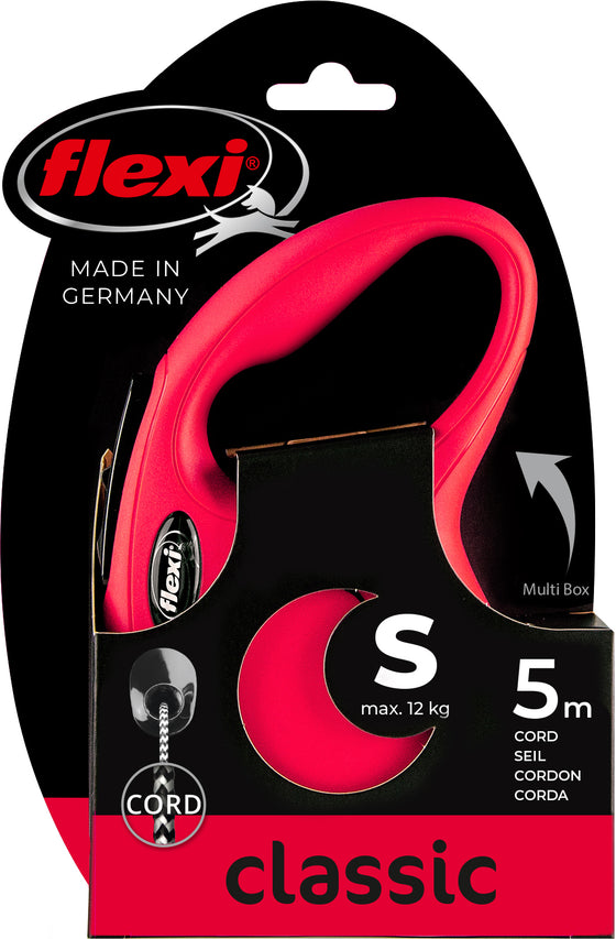 flexi rollijn CLASSIC cord S rood, 5 meter.