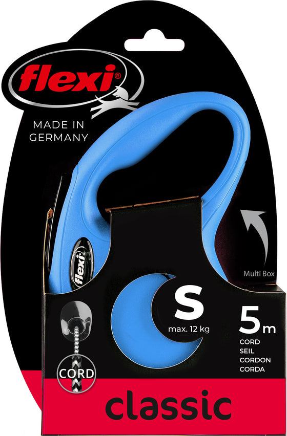 flexi rollijn CLASSIC cord S blauw, 5 meter.