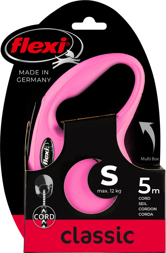 flexi rollijn CLASSIC cord S roze, 5 meter.