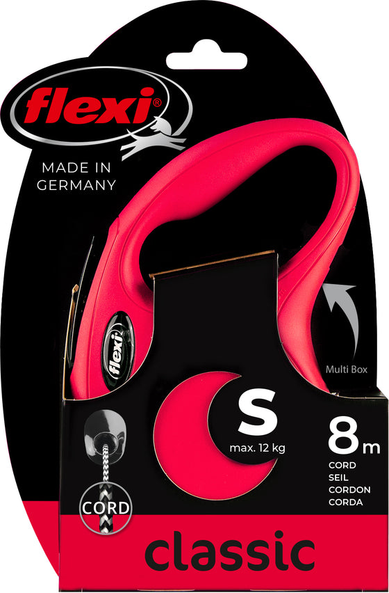 flexi rollijn CLASSIC cord S rood, 8 meter.