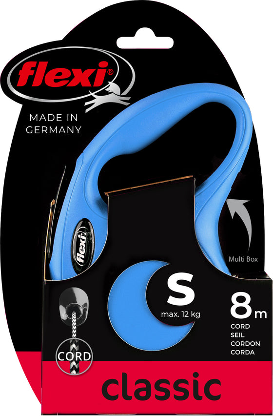 flexi rollijn CLASSIC cord S blauw, 8 meter.