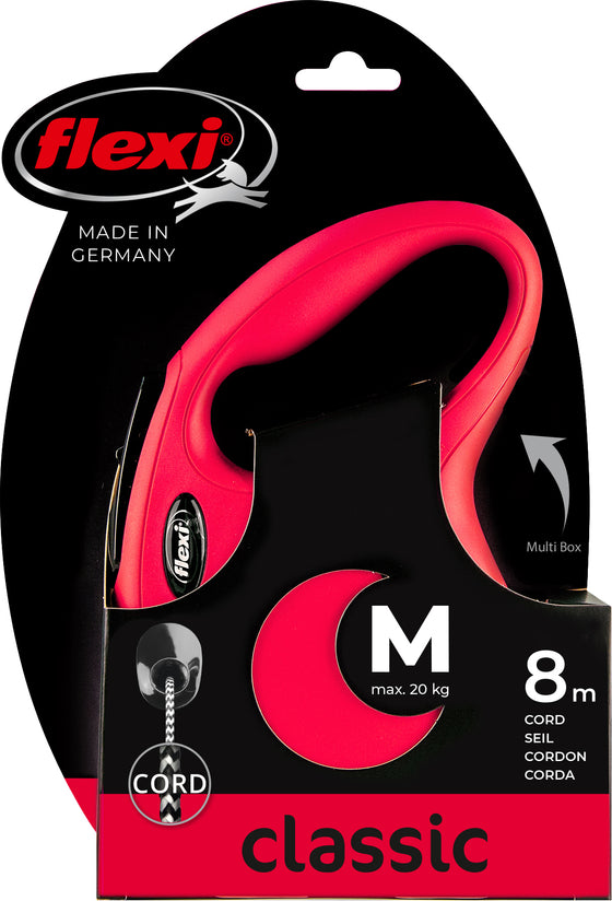 flexi rollijn CLASSIC cord M rood, 8 meter.