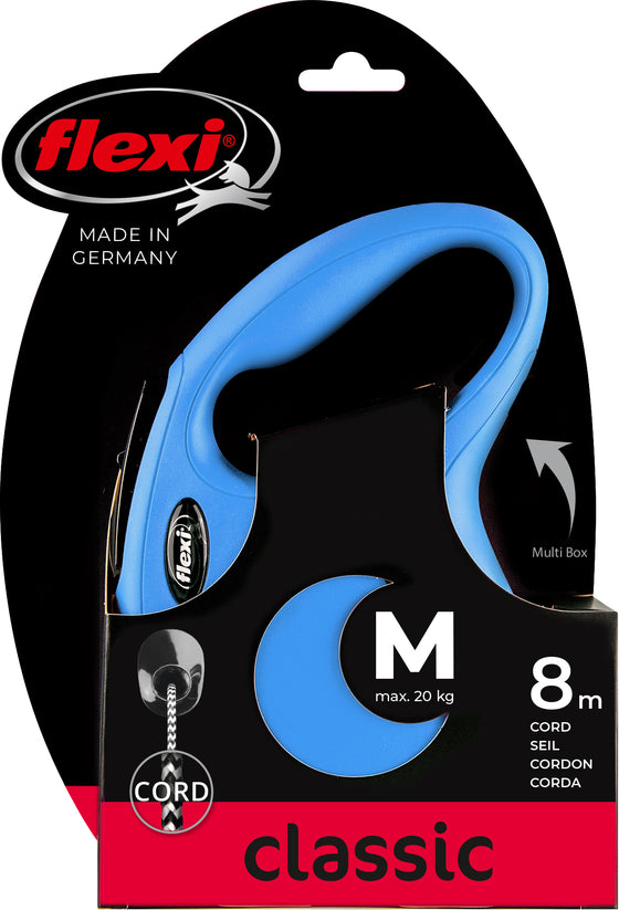 flexi rollijn CLASSIC cord M blauw, 8 meter.