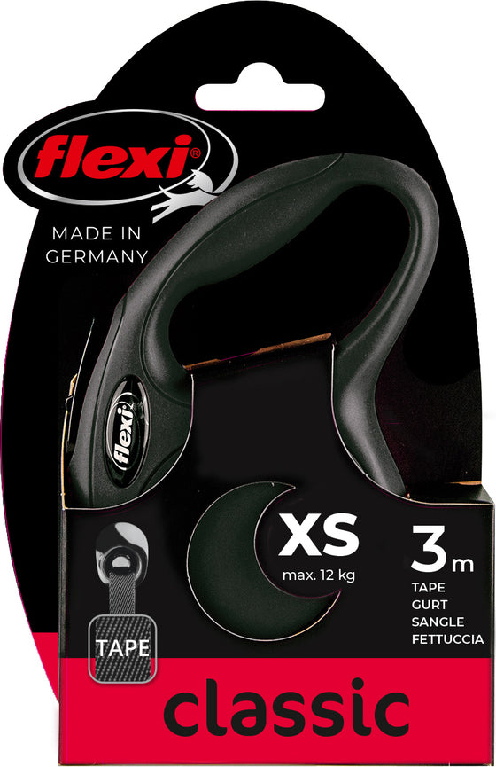 flexi rollijn CLASSIC tape XS zwart, 3 meter.
