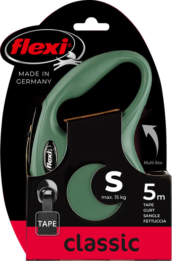 Flexi rollijn classic tape s olijf groen 5 mtr