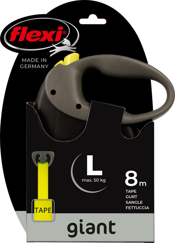 flexi rollijn GIANT tape L geel, 8 meter.