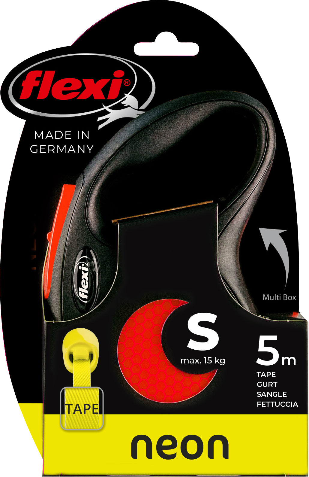 flexi rollijn NEW NEON tape S oranje, 5 meter.