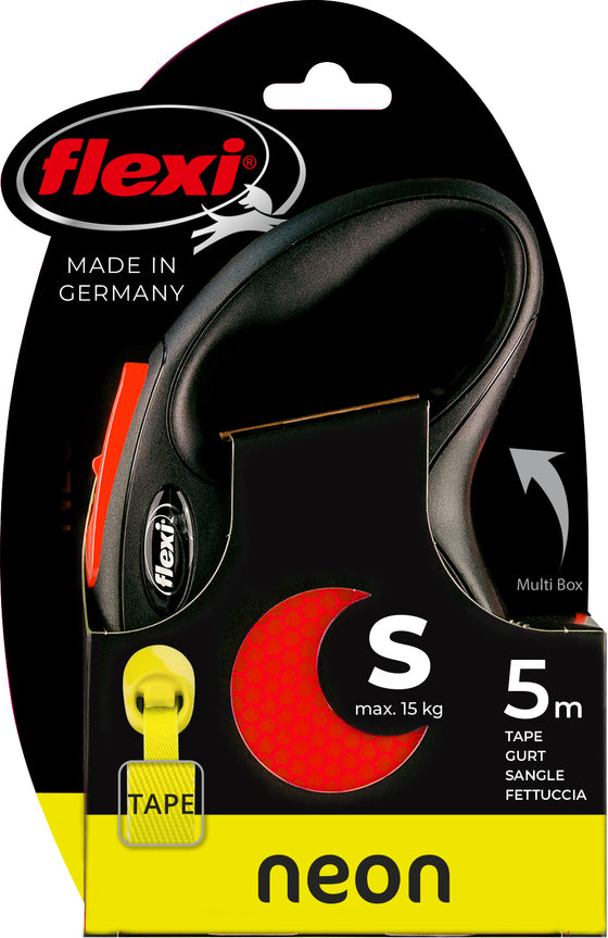 flexi rollijn NEW NEON tape S oranje, 5 meter.