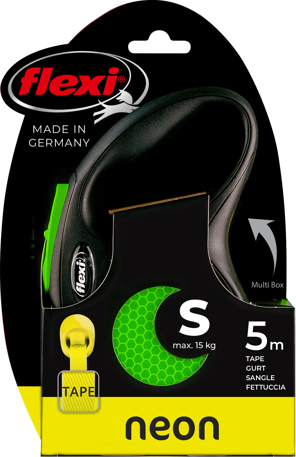 flexi rollijn NEW NEON tape S groen, 5 meter.