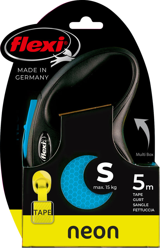 flexi rollijn NEW NEON tape S blauw, 5 meter.