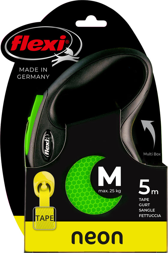 flexi rollijn NEW NEON tape M groen, 5 meter.