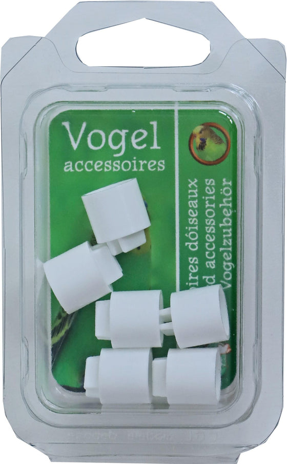 Boon dop voor zitstok wit 12 mm, pak a 6 stuks.