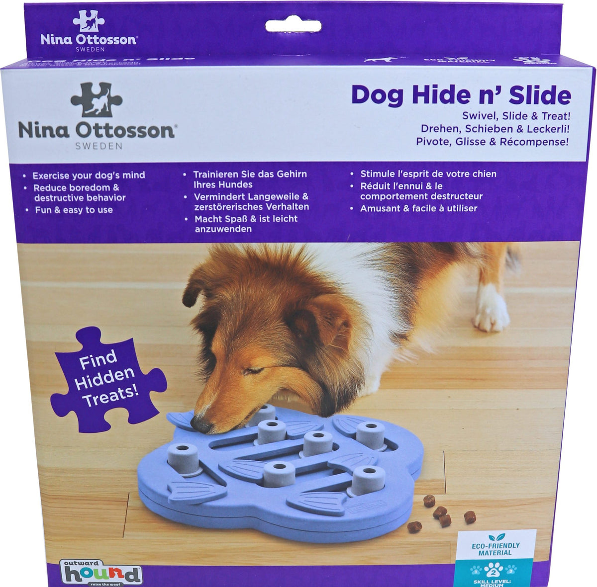 Nina Ottosson hondenspel hide n’ slide composite.