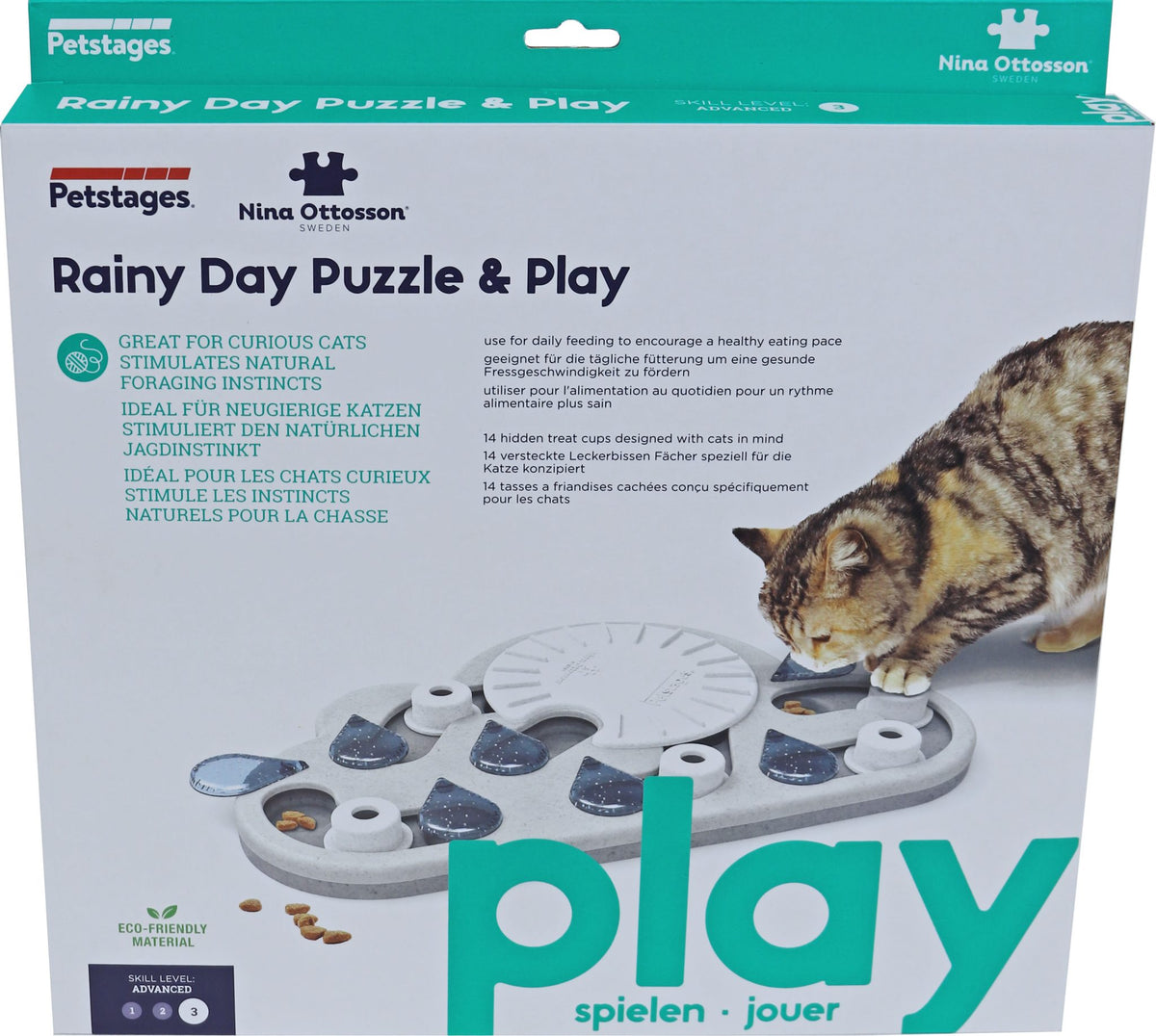 Nina Ottosson kattenspel puzzle and play rainy day.