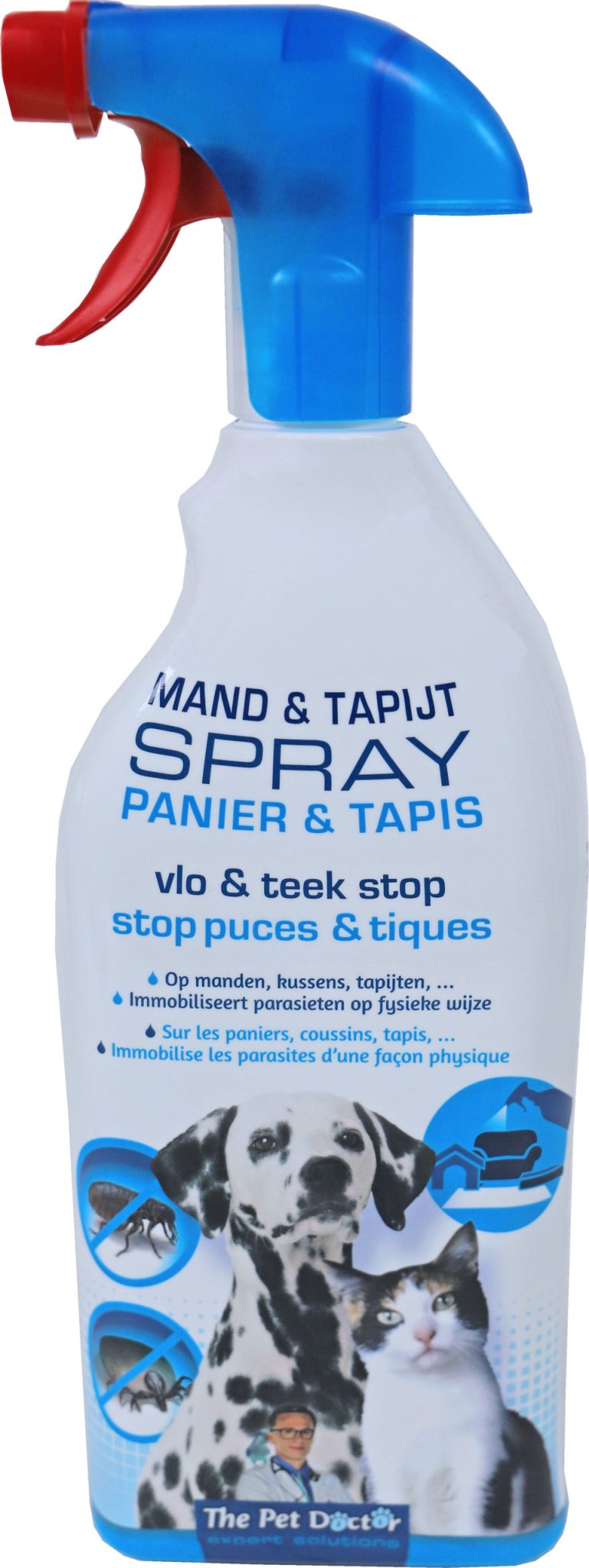 The Pet Doctor vlo en teek stop mand en tapijtspray, 800 ml.
