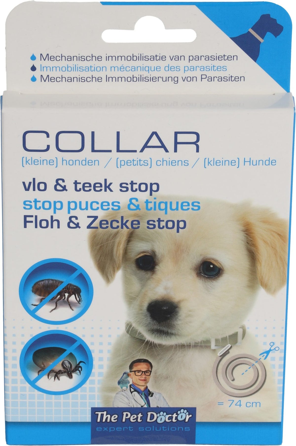 The pet doctor vlo & teek stop halsband hond 74cm