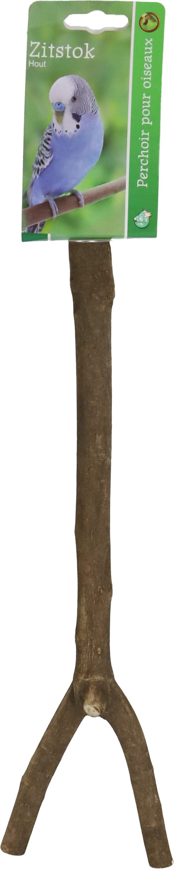 Boon zitstok met schroefdraad hout, 35 cm.